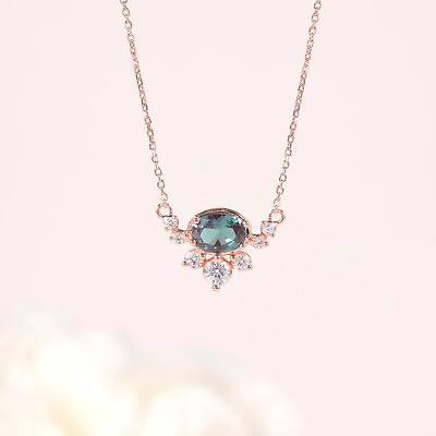 #ad Unique Alexandrite Gemstones 925 Sterling Silver Pendant Necklace for Women $70.25