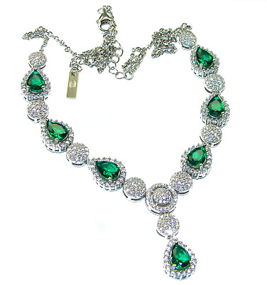 #ad Timless Treasure Emerald .925 Sterling Silver handcrafted necklace $204.92
