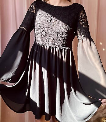#ad Vintage Gothic Lace Juliet Sleeve Dress $87.50