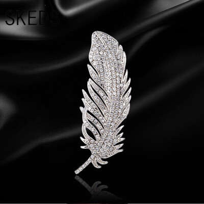 #ad Retro Crystal Feather Brooches Pins Rhinestone Banquet Party Jewelry Accessories C $3.25