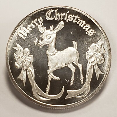 #ad 2000 1 oz .999 Silver of Christmas Past Rudolph the Red Nosed Reindeer F4108 $39.95