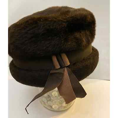 #ad Princess Genuine Lustre Hares Fur Hat Ladies Brown Ribbon Box Famous Hats $39.87