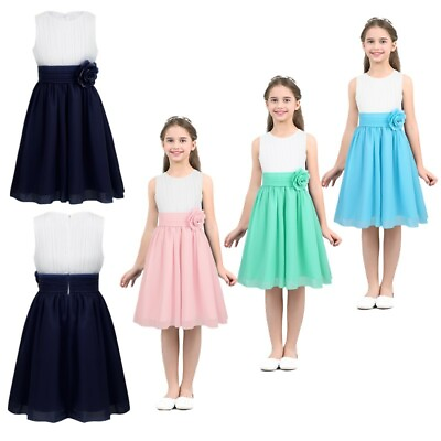 #ad Flower Girl Pleated Chiffon Petal Bridesmaid Dress for Wedding Pageant Ball Gown $24.00