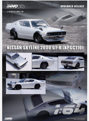 #ad #ad Inno64 Nissan 2000 GT R KPGC110 Silver 1 64 $19.99
