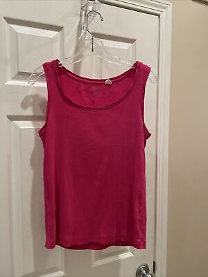 #ad Chicos Womens Tee Size 1 Sleeveless Ribbed Tank Top Pretty Pink $18.39