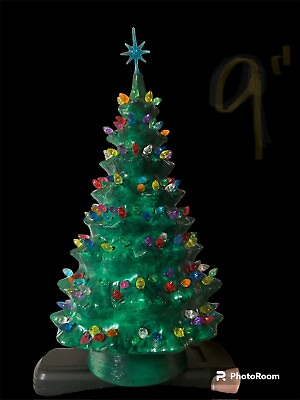 #ad Ceramic Christmas Tree 9” Done In Acrylic With High Gloss Sealer. Made In 2024. $79.00