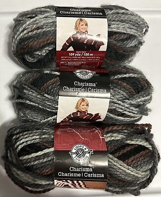 #ad LOT of 3 CHARISMA in ASHES 109yds 3.5oz Acrylic🧶Yarn Loops amp; Threads $15.00