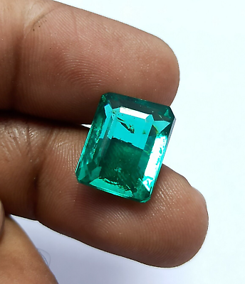 #ad Emerald Jade Color Faceted Octagon Shape 15 Carat Faceted 11x14x7 mm Gemstone $19.32