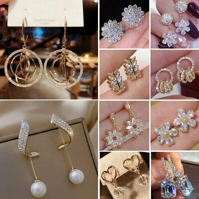 #ad Gorgeous Crystal Cubic Zircon Earrings Stud Dangle CZ Drop Wedding Jewelry Women C $3.14