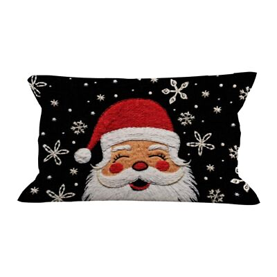 #ad Christmas Pillow Cover 12x20 inch Holiday Decorations Santa Claus Xmas Throw ... $20.76