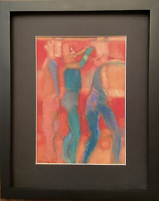 #ad Original Pastel Painting…. Signed D. Gibbs…. Framed …Abstract Mixed Media $245.00