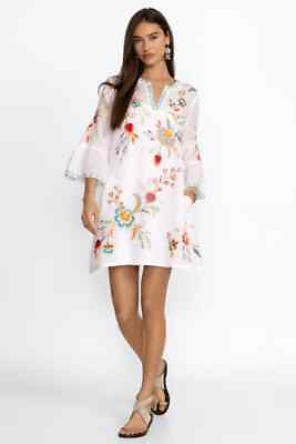 #ad HOT Brand NEW NWT Johnny Was JOELE RUFFLE SLEEVE DRESS COLOR: White Size ALL $110.00