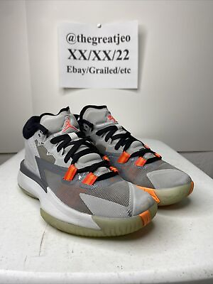 #ad Nike Air Jordan Zion 1 GS Light Smoke Orange Grey White DA3131 008 Sz 4.5Y $40.00