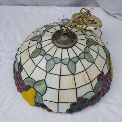 #ad Ceiling Fixture w Stained Glass Tiffany Style Lamp Shade $171.49