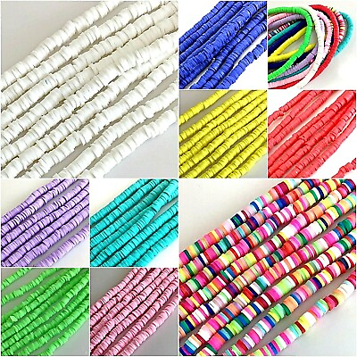 #ad 6mm Soft African Vinyl Clay Heishi Disc Beads Polymer Vinyl Tribal 15quot; strands $3.99