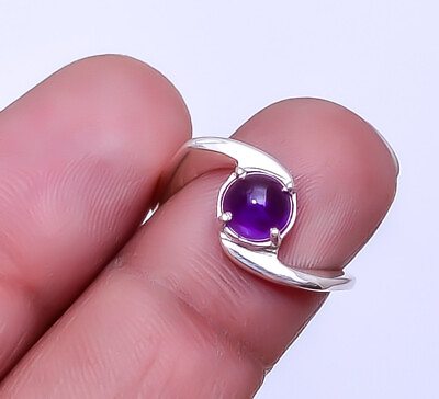 #ad Purple Amethyst Brazil 925 Solid Sterling Silver Ring S.5 R 7731 88 10 $14.50