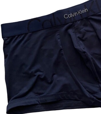 #ad Calvin Klein Embossed Icon Band Microfiber Low Rise Trunk Blue Underwear Small $16.99