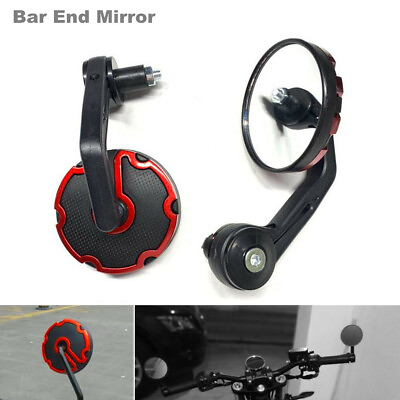 #ad 2PCS Bar End Round Mirrors Motorcycle Electric Bike Handlebar Rearview Mirror $25.99
