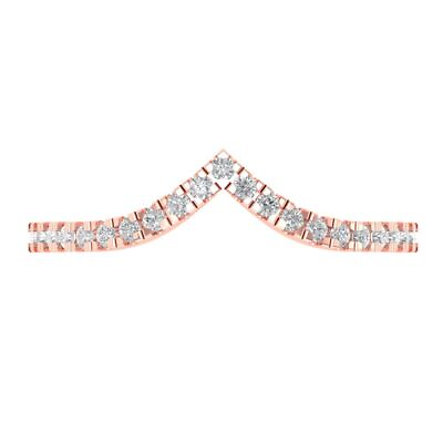 #ad 0.23ct Round Wedding Bridal chevron V shape Band 14k Rose gold simulated diamond $195.69