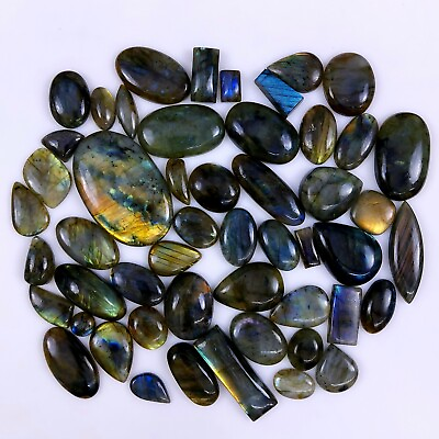 #ad 51pc 1744Cts Labradorite cabochon lot wholesale gems stone 60x40 12x12mm #6262 $24.79