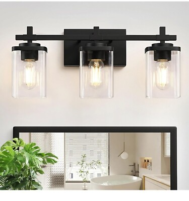#ad 3 Lights Bathroom Vanity Light Fixtures Over Mirror Modern Black Bathroom... $39.63