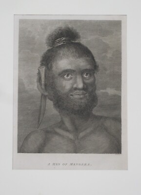 #ad Original 1784 Engraving MAN OF MANGAIA Captain James Cook 3rd Voyage John Webber $89.99