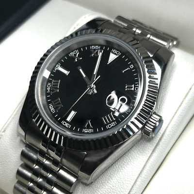 #ad Custom Black 39mm Datejust Mod Watch Sapphire Crystal w NH35 Automatic Movement $175.00