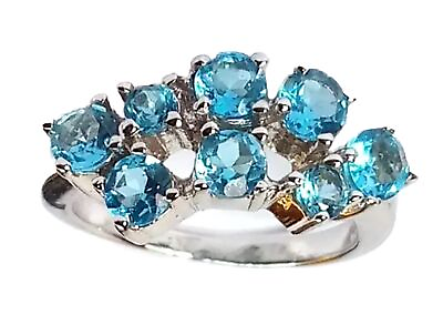 #ad Blue Topaz Real Sterling Silver 925 Gemstone Jewelry Ring $78.93