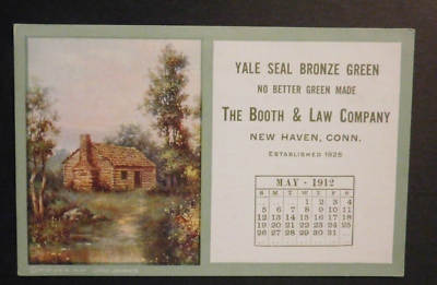 #ad Mint USA Postcard 1812 Yale Seal Bronze Green Booth Law Company New Haven CT $250.00
