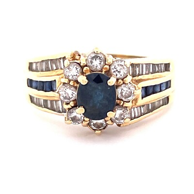 #ad Dazzling 14k Yellow Gold Sapphire Ring $1499.00