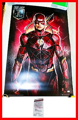 #ad 🔥 Ezra Miller Signed Justice League Flash Flashpoint 24X36 Poster JSA PSA WITNS $139.28