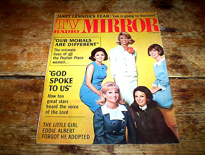 #ad 1966 TV Radio MIRROR magazine PEYTON PLACE Vietnam JIMMY DEAN intact VG $29.95