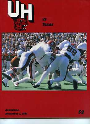 #ad 1981 University of Huston vs. Texas Football MBX5 $7.50