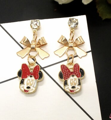 #ad Betsey Johnson Cute Minnie Mouse Pierced Earrings $19.99