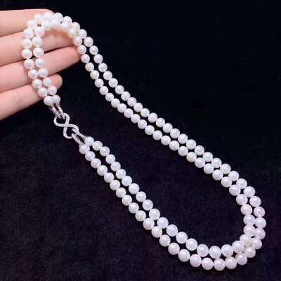 #ad Hot selling double stranded 11 12mm Akoya white pearl necklace 19 inches 20 in $99.00
