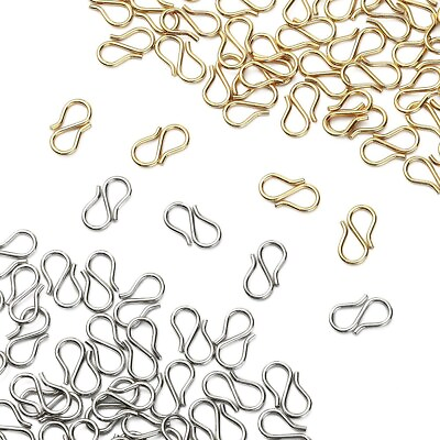 #ad 100x S Hook Clasps S Hooks Necklace Clasp Connectors for Necklace Jewelry Making $8.39