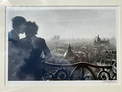 #ad Willy Ronis Les Amoureus de la Bastille 1957 Signed Gelatin Silver Framed Photo $11550.00