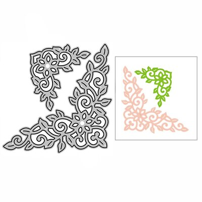 #ad Flower Triangular Lace Corner Metal Cutting Dies Card Making Scrapbooking Craft $10.44