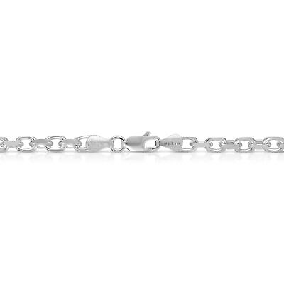 #ad 2.5mm Solid 925 Sterling Silver Italian Anchor Link Cable Chain Made In Italy $59.75
