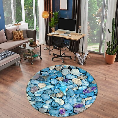 #ad 3D Blue Conch O2637 Game Rug Mat Round Elegant Photo Carpet Mat Eve 2023 AU $198.99