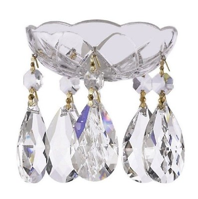 Asfour Lead Crystal Bobeche with Large Teardrop Chandelier Crystals $21.99
