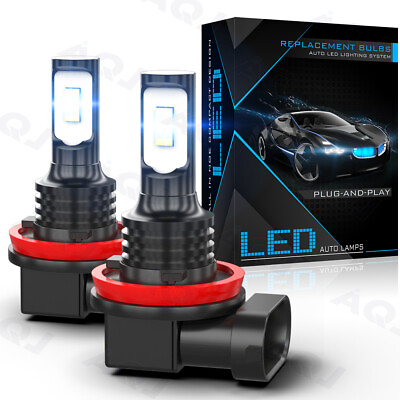 #ad H11 led fog light bulb High Power 100W Lamps 8000K White Foglight Bulbs DRL Kit $13.59