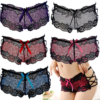 #ad Women Sexy Lingerie Lace Floral Brief Panties Thong G string Knicker Underwear $5.89