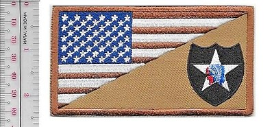 #ad US Army Division Iraq amp; Afghanistan 2nd Infantry Division Desert Patch vel hooks $10.99