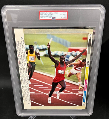 #ad PSA DNA 1984 Type 1 Original Photo Carl Lewis OLYMPICS Gold Medal 1 1 PROOF $250.00