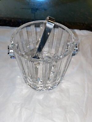 #ad Beautiful Unique Crystal Stars And Stripes Handled Ice Bucket 4th Of July Flag $75.99