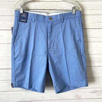 #ad Roundtree amp; Yorke Casuals Classic Fit Chino Shorts Sz 32 Blue Cotton Flat Front $20.00