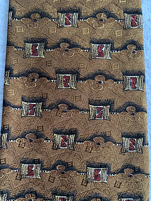 #ad Robert Talbott Studio Mens Necktie Silk Geometric Bronze Brown Red Black USA $18.91