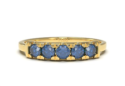 #ad 14k Sapphire Yellow Gold Natural Sapphire Ring Stacking Dainty Ring $155.00