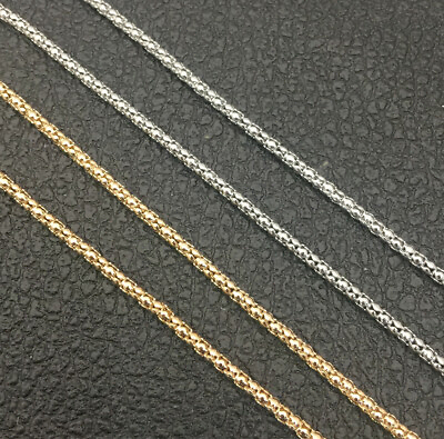 #ad Wholesale 20 50 100Pcs Gold Silver 3mm Popcorn Chain Sweater Necklace 27.5quot; $42.95